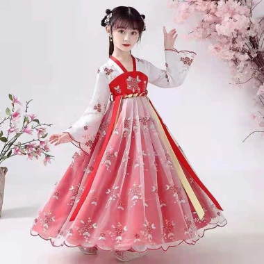 Đầm Hanfu Đỏ Dài Thêu Cho Bé Gái Thời Trang Trẻ Em Giá Ưu Đãi 186.851₫