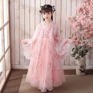 Đầm Hanfu Đỏ Dài Thêu Cho Bé Gái Thời Trang Trẻ Em Giá Ưu Đãi 186.851₫