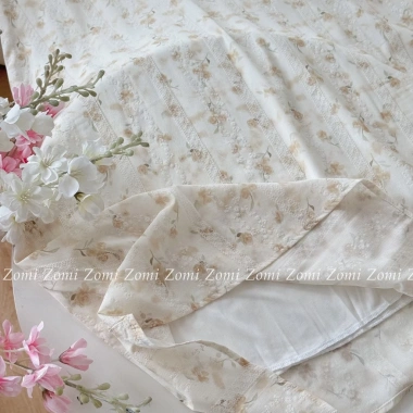Đầm hoa dài cổ vest nút bọc Zomi Z072 - Công sở, tiệc, dạo phố, chỉ 522.500₫