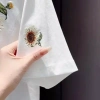 Đầm Hoa Hướng Dương Mùa Hè 2.025 Cổ Tròn Tay Ngắn Thêu Đẹp Giá chỉ 238.248 VND 4