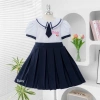 Đầm học sinh bé gái cấp 1 xếp ly mềm mịn, dây cột tiện lợi - đồng phục tiểu học giá ưu đãi 126k 2