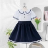 Đầm học sinh bé gái cấp 1 xếp ly mềm mịn, dây cột tiện lợi - đồng phục tiểu học giá ưu đãi 126k 3