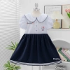 Đầm học sinh bé gái cấp 1 xếp ly mềm mịn, dây cột tiện lợi - đồng phục tiểu học giá ưu đãi 126k 5