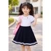Đầm học sinh bé gái cấp 1 xếp ly mềm mịn, dây cột tiện lợi - đồng phục tiểu học giá ưu đãi 126k 9