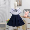 Đầm học sinh bé gái cấp 1 xếp ly mềm mịn, dây cột tiện lợi - đồng phục tiểu học giá ưu đãi 126k 15