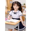 Đầm học sinh bé gái cấp 1 xếp ly mềm mịn, dây cột tiện lợi - đồng phục tiểu học giá ưu đãi 126k 19