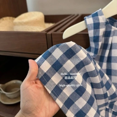 Đầm kẻ sọc không tay Hàn Quốc chữ A ngọt ngào, preppy, thoáng khí mùa hè 229k 4 Đầm kẻ sọc không tay Hàn Quốc chữ A ngọt ngào, preppy, thoáng khí mùa hè 229k 4