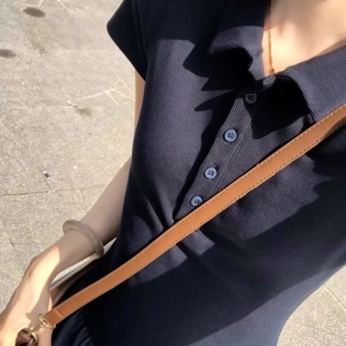 Đầm khâu lưỡi cổ áo polo tay ngắn mùa thu đông - Giá ưu đãi 291.103₫