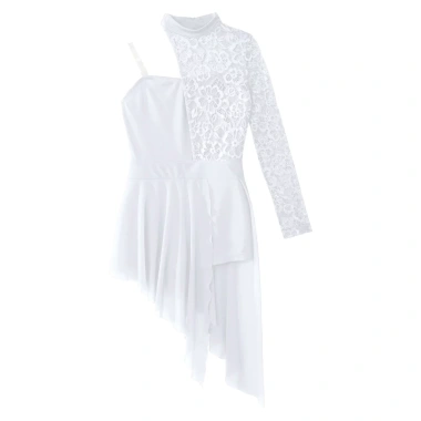 Đầm Khiêu Vũ Bé Gái 6-16 Nyeemya Nửa Hoa Ren, Bodice Viền Bất Đối Xứng, Boyshorts - 442.800₫ 6