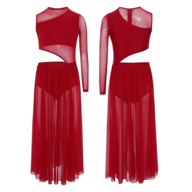 Đầm Khiêu Vũ Trẻ Em Bé Gái Cổ Tròn Sheer Lưới Bất Đối Xứng - 411,480₫ 3