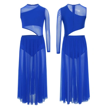 Đầm Khiêu Vũ Trẻ Em Bé Gái Cổ Tròn Sheer Lưới Bất Đối Xứng - 411,480₫ 9