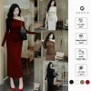 Đầm Lệch Vai Ôm Dáng Dài Gochic - Thun Tăm Co Dãn, Mềm Mại, Giá ưu đãi 219k