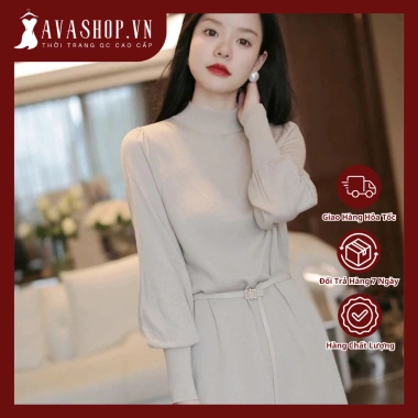 Đầm Len Công Sở Thắt Eo Ngọt Ngào AL43 - Hàng Quảng Châu Cao Cấp Giá 365k