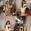 Đầm len dệt kim ren xoắn nơ ba màu - Giá ưu đãi 142.560 VND, mềm mại, thời thượng 3