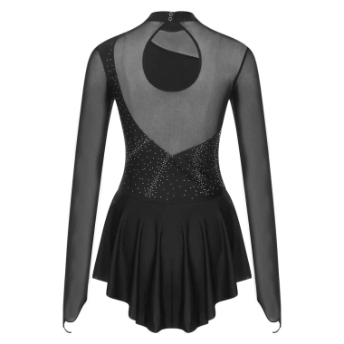Đầm Leotard Nữ Trượt Băng Nyeemya - Kim Cương Giả Lấp Lánh, Sheer Lưới Dài Tay, 557k 3