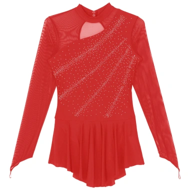 Đầm Leotard Nữ Trượt Băng Nyeemya - Kim Cương Giả Lấp Lánh, Sheer Lưới Dài Tay, 557k 5