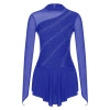 Đầm Leotard Nữ Trượt Băng Nyeemya - Kim Cương Giả Lấp Lánh, Sheer Lưới Dài Tay, 557k 6
