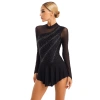 Đầm Leotard Nữ Trượt Băng Nyeemya - Kim Cương Giả Lấp Lánh, Sheer Lưới Dài Tay, 557k 10