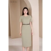 Đầm liền công sở LALULILL ôm bút chì, cổ tròn, tay cộc, chất liệu tuýt xi co giãn 459.000₫ 2