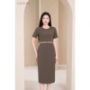 Đầm liền công sở LALULILL ôm bút chì, cổ tròn, tay cộc, chất liệu tuýt xi co giãn 459.000₫ 3