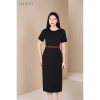 Đầm liền công sở LALULILL ôm bút chì, cổ tròn, tay cộc, chất liệu tuýt xi co giãn 459.000₫ 4