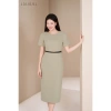 Đầm liền công sở LALULILL ôm bút chì, cổ tròn, tay cộc, chất liệu tuýt xi co giãn 459.000₫ 8