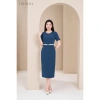 Đầm liền công sở LALULILL ôm bút chì, cổ tròn, tay cộc, chất liệu tuýt xi co giãn 459.000₫ 9