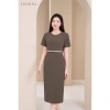 Đầm liền công sở LALULILL ôm bút chì, cổ tròn, tay cộc, chất liệu tuýt xi co giãn 459.000₫ 10