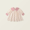 Đầm liền dài tay bé gái 3-8 tuổi phong cách Pháp mùa thu đông, cotton mềm mịn, dễ mặc, giá ưu đãi 215k 3