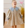 Đầm liền dài tay bé gái 3-8 tuổi phong cách Pháp mùa thu đông, cotton mềm mịn, dễ mặc, giá ưu đãi 215k 8