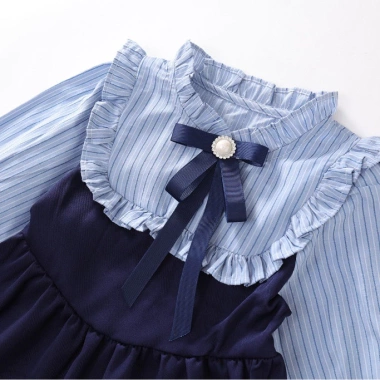 Đầm liền dài tay bé gái Nhà Bông Kids - Váy sơ mi phong cách học sinh, nơ tháo rời, sang chảnh - Giá chỉ 199.000đ 3 Đầm liền dài tay bé gái Nhà Bông Kids - Váy sơ mi phong cách học sinh, nơ tháo rời, sang chảnh - Giá chỉ 199.000đ 3