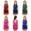 Đầm Lyrical bé gái Nyeemya không tay, lưới, kim cương giả sáng bóng 525.960₫