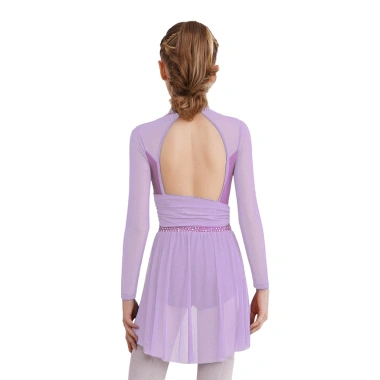 Đầm Lyrical trẻ em bé gái cổ tay dài cutout sheer lưới ruched kim cương giả - Giá 514k 7 Đầm Lyrical trẻ em bé gái cổ tay dài cutout sheer lưới ruched kim cương giả - Giá 514k 7
