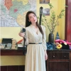 Đầm maxi Chililuu cổ V chiết eo tay dài phong cách tiểu thư thanh lịch 359.000₫ 6