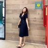 Đầm maxi dài tay cổ V 3 nút gỗ tôn dáng 4 màu - Siêu nhẹ, giá ưu đãi 148k 3