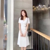 Đầm maxi dài tay cổ V 3 nút gỗ tôn dáng 4 màu - Siêu nhẹ, giá ưu đãi 148k 4
