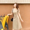 Đầm maxi dài tay cổ V 3 nút gỗ tôn dáng 4 màu - Siêu nhẹ, giá ưu đãi 148k 7