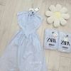 Đầm maxi kẻ xanh GUMIN tay hến, cổ nơ vạt, đai eo rộng Thanh lịch sang trọng 290k 7