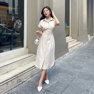Đầm midi Aurea dáng sơ mi thanh lịch, giảm còn 399.000₫, chất liệu nhẹ, công sở 5 Đầm midi Aurea dáng sơ mi thanh lịch, giảm còn 399.000₫, chất liệu nhẹ, công sở 5
