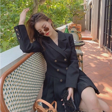Đầm mini dáng rộng vintage thời trang nữ - Giá ưu đãi 339.471 VND, giảm sâu