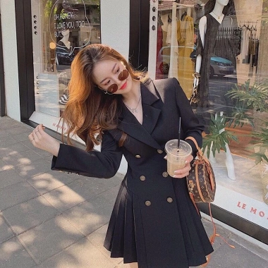 Đầm mini dáng rộng vintage thời trang nữ - Giá ưu đãi 339.471 VND, giảm sâu