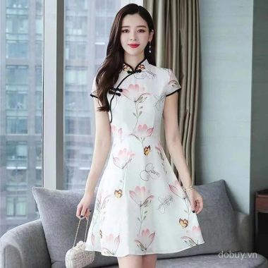 Đầm mini tay ngắn retro Trung Hoa mùa hè - Thời trang cá tính, thoáng mát, giá 416k 3 Đầm mini tay ngắn retro Trung Hoa mùa hè - Thời trang cá tính, thoáng mát, giá 416k 3