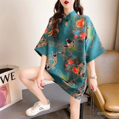 Đầm mùa hè Guochao in hình tương phản màu, thanh lịch, giá ưu đãi 620.512 VND 7 Đầm mùa hè Guochao in hình tương phản màu, thanh lịch, giá ưu đãi 620.512 VND 7