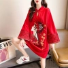 Đầm mùa hè Guochao in hình tương phản màu, thanh lịch, giá ưu đãi 620.512 VND 12