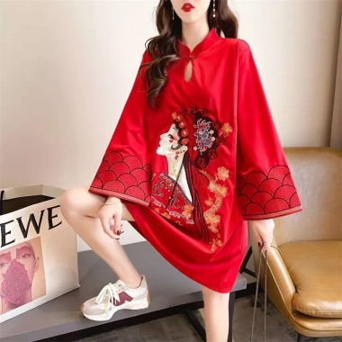 Đầm mùa hè Guochao in hình tương phản màu, thanh lịch, giá ưu đãi 620.512 VND 12 Đầm mùa hè Guochao in hình tương phản màu, thanh lịch, giá ưu đãi 620.512 VND 12