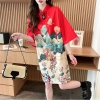 Đầm mùa hè Guochao in hình tương phản màu, thanh lịch, giá ưu đãi 620.512 VND 13