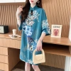 Đầm mùa hè Guochao in hình tương phản màu, thanh lịch, giá ưu đãi 620.512 VND 16