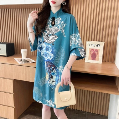 Đầm mùa hè Guochao in hình tương phản màu, thanh lịch, giá ưu đãi 620.512 VND 16 Đầm mùa hè Guochao in hình tương phản màu, thanh lịch, giá ưu đãi 620.512 VND 16