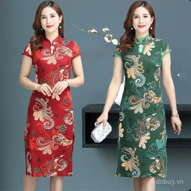 Đầm ngắn tay cheongsam mùa hè retro ôm sát, in họa tiết, phong cách Trung Quốc, giảm còn 131k Đầm ngắn tay cheongsam mùa hè retro ôm sát, in họa tiết, phong cách Trung Quốc, giảm còn 131k