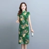 Đầm ngắn tay cheongsam mùa hè retro ôm sát, in họa tiết, phong cách Trung Quốc, giảm còn 131k 8